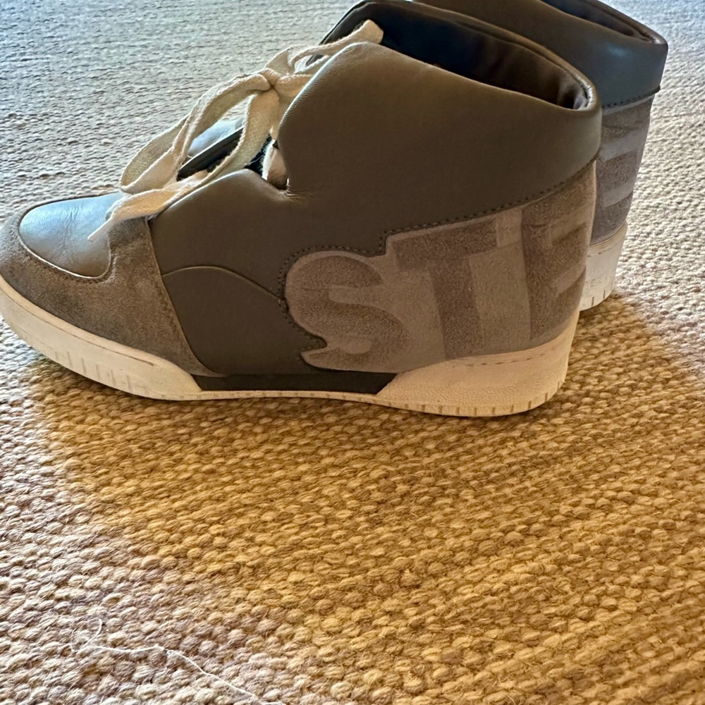 Stella McCartney’s Gray High-Top Sneakers with White Soles